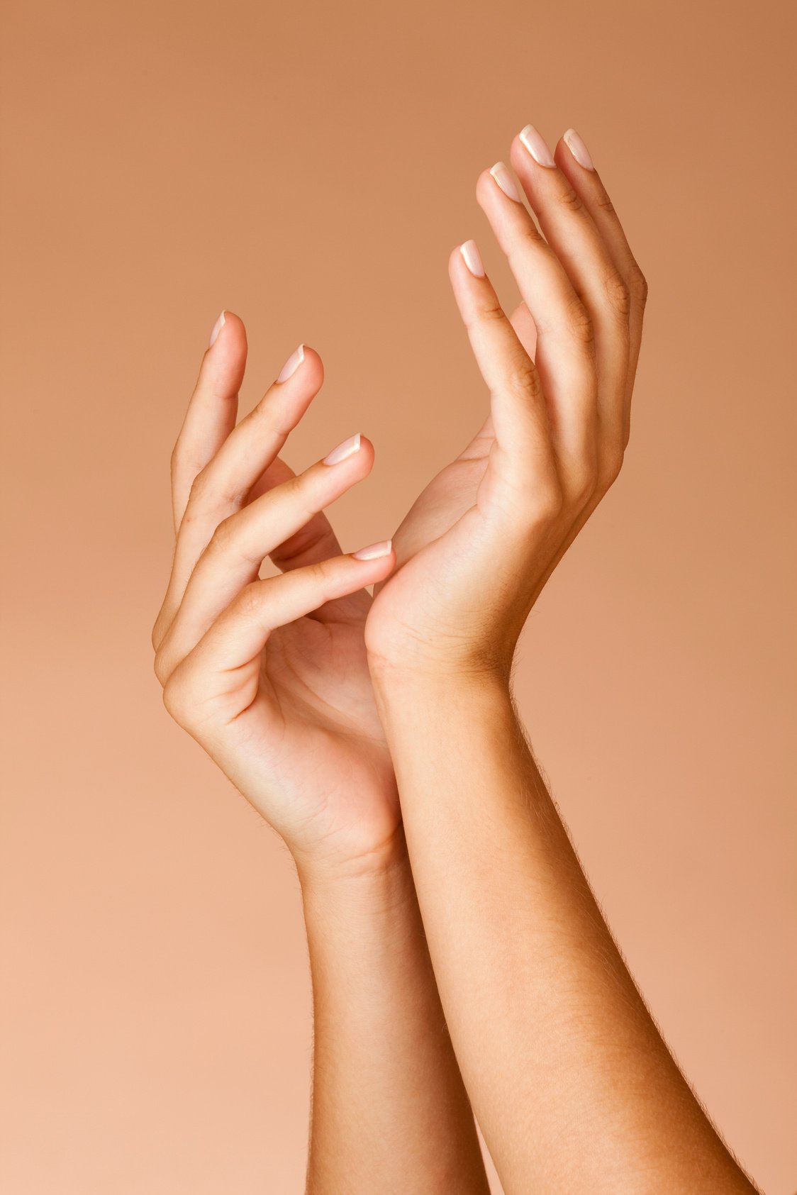 Manicured nails Woman hands